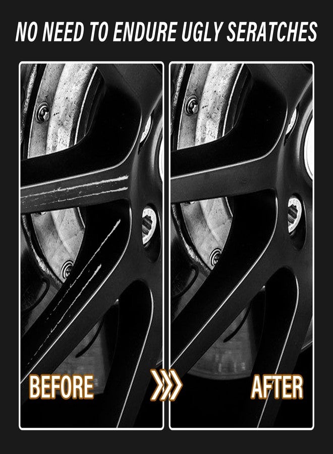 cocomfix طقم إصلاح خدوش حواف العجلات السوداء، طلاء أسود لامع لإصلاح حواف العجلات، إصلاح سريع لخدوش حواف العجلات وغيرها من الأضرار السطحية، طلاء حواف متعدد الألوان - Image 4